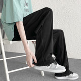 Men Sweatpants Striped Ice Silk Pants Men's Summer