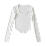 Women T-Shirt Female Spring and Autumn Solid Color Short-Sleeved T-shirt