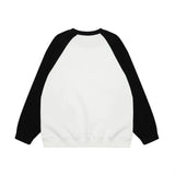 Men Hoodie Color-Block Raglan Sleeves round Neck Men's Casual Loose Long Sleeve