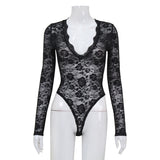 Women Jumpsuit Long Sleeve Tight Pure Desire Jumpsuit Top