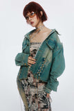 Unisex Jacket Autumn Drawstring Short Denim Coat Women's Clothing