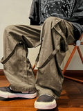 Men Sweatpants Overalls Men's Straight Wide-Leg Pants