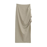 Women Skirt Women's Autumn High Waist Midi Skirt