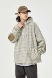 Unisex Jacket Autumn Hooded Plaid Coat Women's Clothing