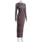 Women's Desses Women's round Neck Long Sleeve Printed Dress
