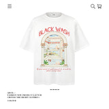American vintage street T-shirt pure cotton retro men's and women's summer loose