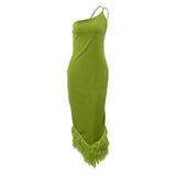 Women Dresses Fall One Shoulder Sexy Slim Fit Long Dress
