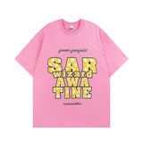Men's T Shirt Letter Print Couple's Short-Sleeved T-shirt Men's and Women's Casual All-Matching