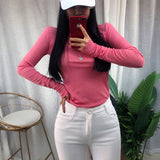 Women Long Sleeve Shirt Crew Neck