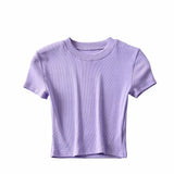 Women T-Shirt Spring Slim-Fit Short-Sleeved round Neck T-shirt