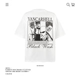 American vintage street T-shirt cotton cartoon character print men and women summer loose