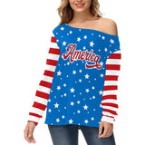 National Flag Day T Shirts Spring Printed Independence Day Fashion Long Sleeve T-shirt Women