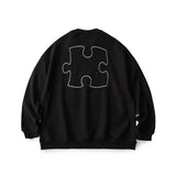 Unisex Hoodie Vintage Embroidered Loose Crew Neck Pullover Sweatshirt Coat for Men and Women