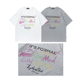 Men T Shirt Design Letter Print round Neck Short Sleeve T-shirt for Men