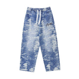 Unisex Pants Autumn Snowflake Casual Jeans