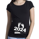 Pregnancy Shirt Maternity Cute Baby Print O-Neck