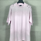 Men T-shirts LOGO washed and worn old T-shirts short sleeves loose and casual