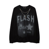Men Long Sleeve Shirt Printed Bottoming Top Dark Lazy Style Long Sleeve T-shirt for Men