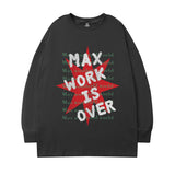 Men Long Sleeve Shirt Retro Hip Hop Long Sleeve T-shirt Men's and Women's Spring and Autumn Ins round Neck