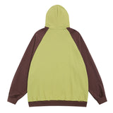 Men Hoodie Color-Block Raglan Sleeves Hooded Sweater Men's Spring and Autumn Leisure Letter Embroidered Zipper Jacket