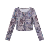 Women Sun Protection Shirt Digital Printed, Female Summer Low Collar Long Sleeves Sun Protection Clothing