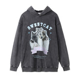 Men Hoodie Printed Distressed Hooded Sweaters Menswear Loose Autumn and Winter Casual