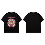 Men T Shirt Gothic Cross Graffiti Printing Short Sleeve T-shirt Men and Women Street Loose