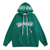Men Hoodie Hip Hop Fun Style Letter Inkjet Printed Hoodie