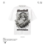 American vintage street T-shirt men's loose top
