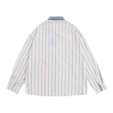 Men Long Sleeved T Shirt Cartoon Embroidered Long Sleeve Shirt Men's Loose Casual Polo Collar Shirt