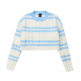 Women Sweater Striped Short Style Knitwear Girls' Spring and Autumn Long Sleeve