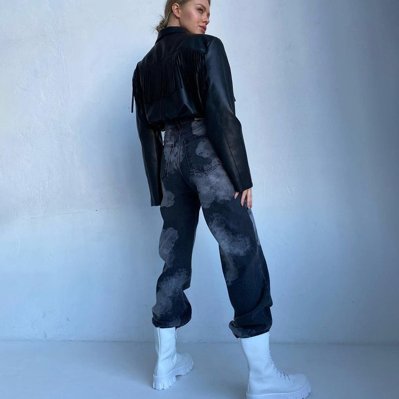 Women Cargo Pants Jeans Women's Casual Wide-Leg Pants
