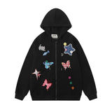 Men Hoodie Paste Cloth Embroidery Butterfly XINGX Hooded Cardigan Sweater