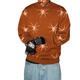 Men Sweater Men's Knitted Sweater Top Autumn and Winter Printing Trendy Sweater Men's Clothing