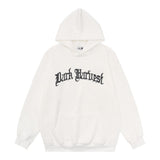 Men Hoodie Letter Personality Printed Hoodie Men's Vibe Loose Pullover Hoodie