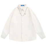 Men Long Sleeved T Shirt Simple Style Long Sleeve Shirt Men's Ins Loose Lapels Shirt Fashion