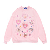 Men Hoodie Printed Crew Neck Sweatshirt Boys Spring and Autumn Long Sleeve Casual Loose