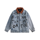 Unisex Jacket Winter Letter Graffiti Cotton Jacket