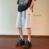 Men Sweatpants Sports Shorts Men's Summer Wide Leg Straight Casual