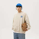 Unisex Hoodie College Style Loose round Neck Sweater for Boys