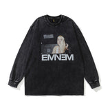 Men Long Sleeve Shirt Printed Dark Men's and Women's round Neck Long Sleeve T-shirt Loose T-shirt