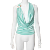 Woman Dresses Women's Winter Casual V Stitched Backless Top
