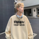 Men Hoodie White Hoodie Men's Autumn Long-Sleeved T-shirt Casual round Neck