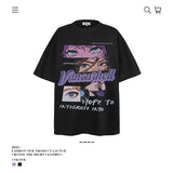 American vintage street T-shirt men's and women's summer loose