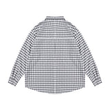 Men Long Sleeve T Shirt Plaid Letter Print Hollow out Long Sleeve Shirt Loose Casual Shirt