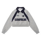 Women Hoodie Color Matching Short Long-Sleeved Sweater Girls' Autumn Top