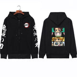 Harajuku Anime Demon Slayer Women Zip Hoodie Kamado Nezuko