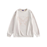Unisex Jacket Autumn Butterfly Burning round Neck Sweaters Women's Clothing