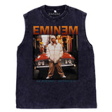 Detroit Eminem T Shirt Rap Hip Hop Vintage Washed Old Batik T-Shirt