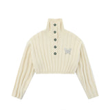Women Sweater Short Sweater for Girls Spring and Autumn Casual Long Sleeve Sweater